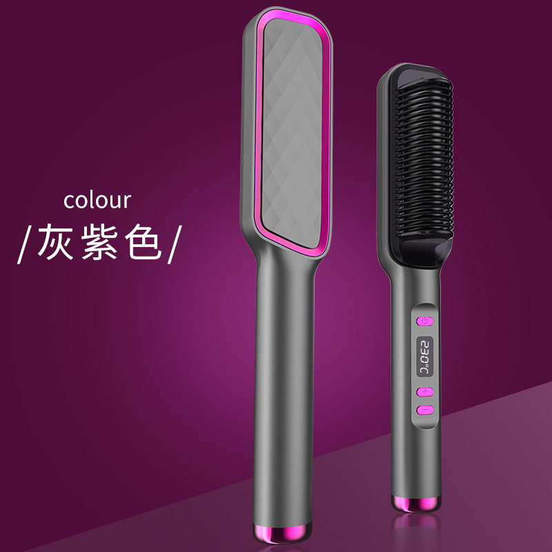 液晶直发梳卷发直发梳负离子拉直器直发卷发二合一直发梳神器