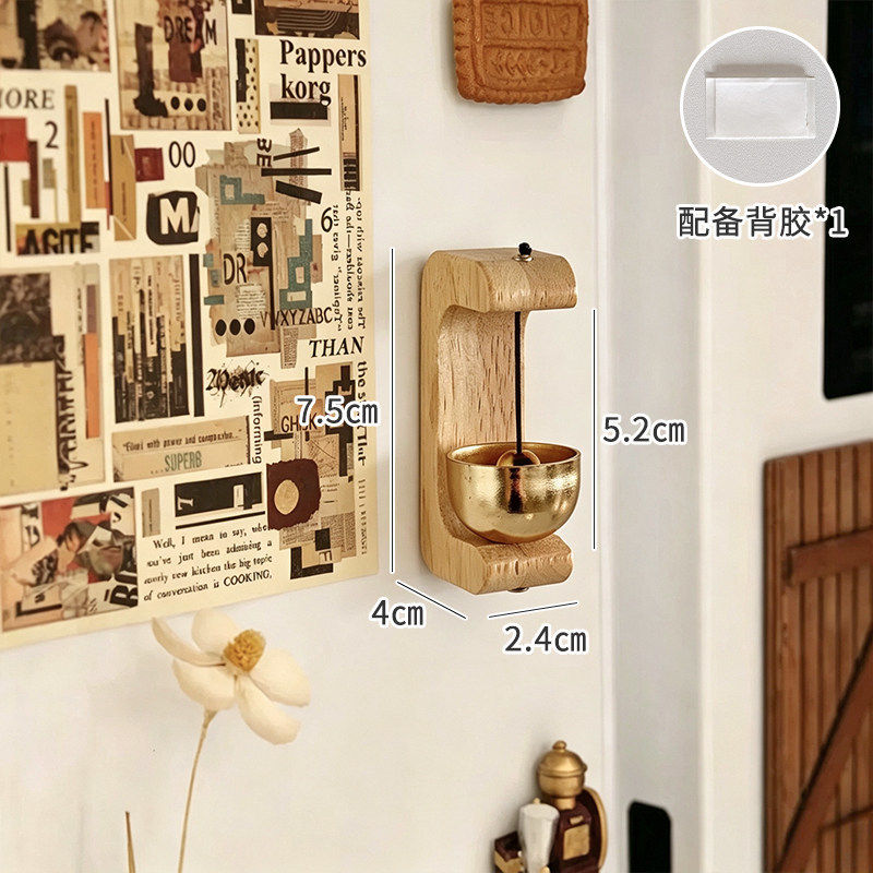 ins招财猫门铃装饰冰箱贴磁吸入户门进门提醒挂件门撞铃乔迁礼物