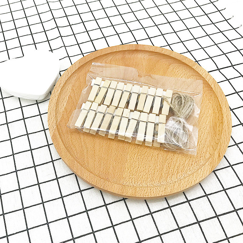 3.5cm原木夹子20个装 手工DIY装饰配件 零食照片夹 简装 大量