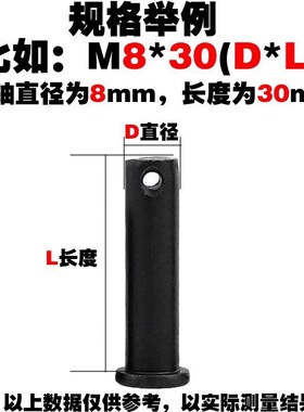 高强度销轴加长特大销钉定做销轴螺丝圆柱销带孔m1K2m30m50m80m18