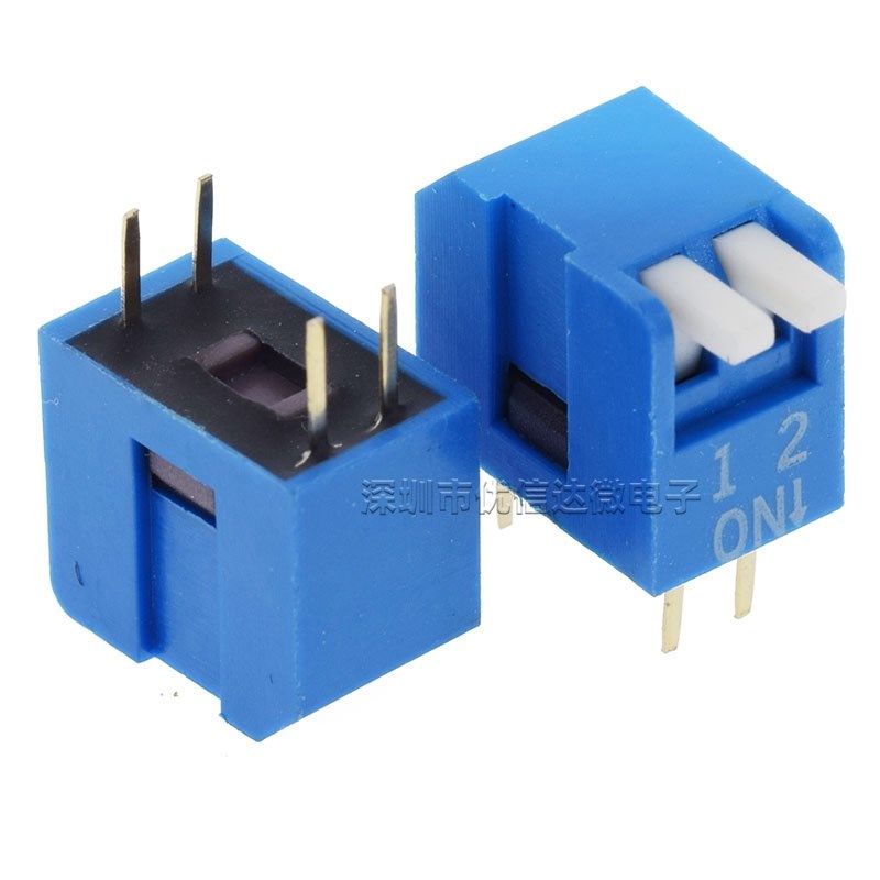 2.54间距拨码开关DPL-01/2/3/4/5/6/7/8/10/12位红蓝色侧拨式拨动