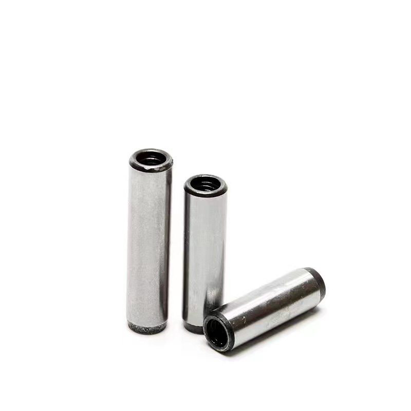 GB120内d螺纹圆柱销M3-M10加硬耐磨45#淬火定位销攻牙销带孔模具