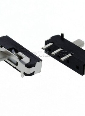 拨动开关MSK12D18贴片3脚2档迷你型 边三脚/带卡点/白柄2.0高贴片