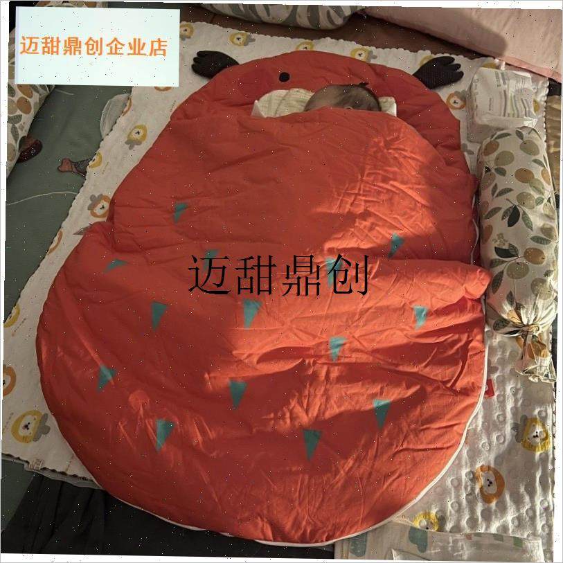 小月龄宝宝睡袋秋冬款加绒加厚恒温F婴儿一体式冬季防踢被子防惊,