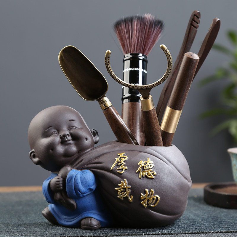 茶道六君子套装功夫茶具配件创意复古茶夹针刀勺匙笔刷刮茶工具