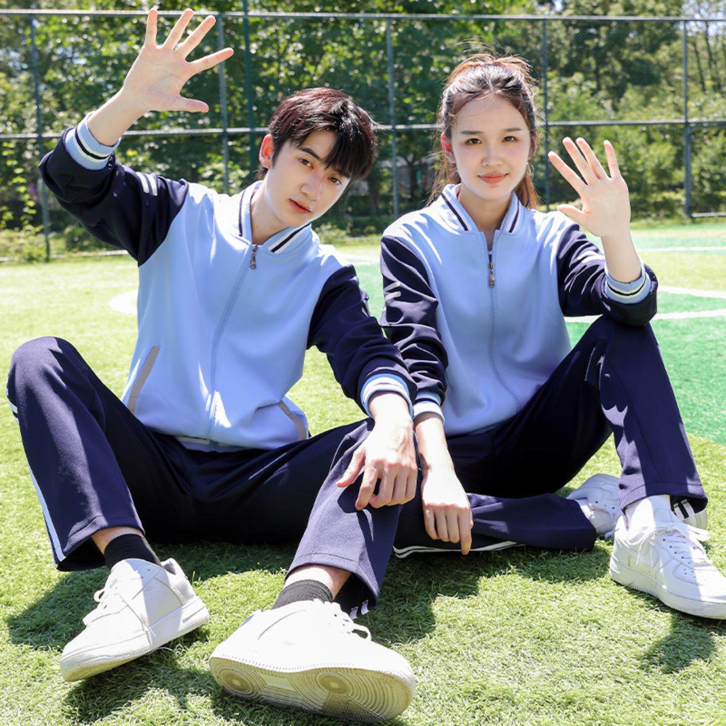 中学生校服套装春秋季三件套