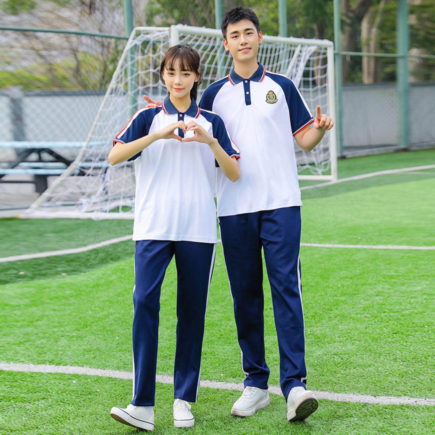 夏季中学生校服套装男女高中生