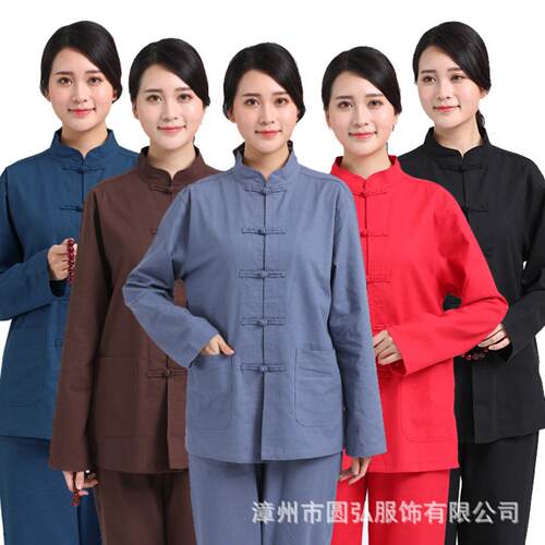 棉麻居士服女佛系禅意禅修服