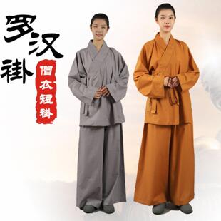 僧衣僧服罗汉褂套装男女短褂斜领禅修出家人和尚尼姑衣服小褂短套