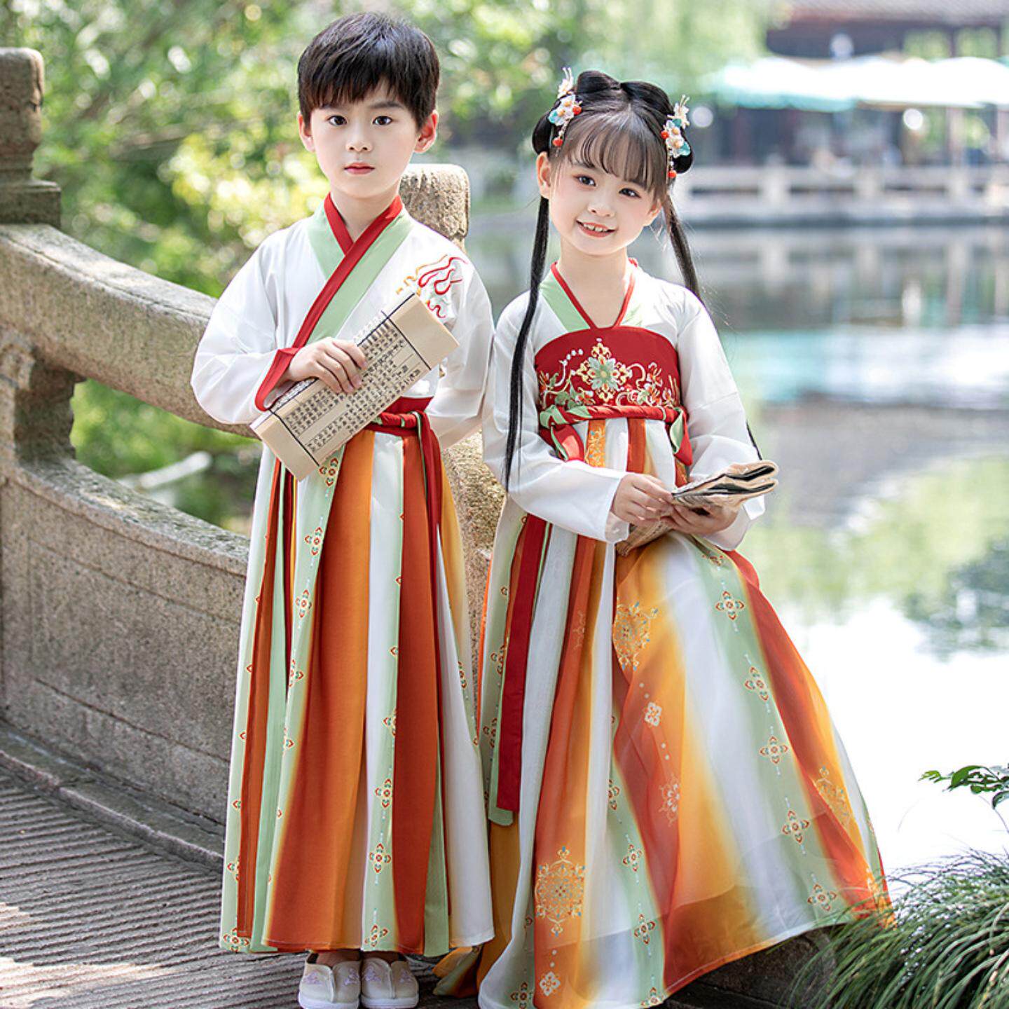 汉服儿童国学服中唐装男童女童