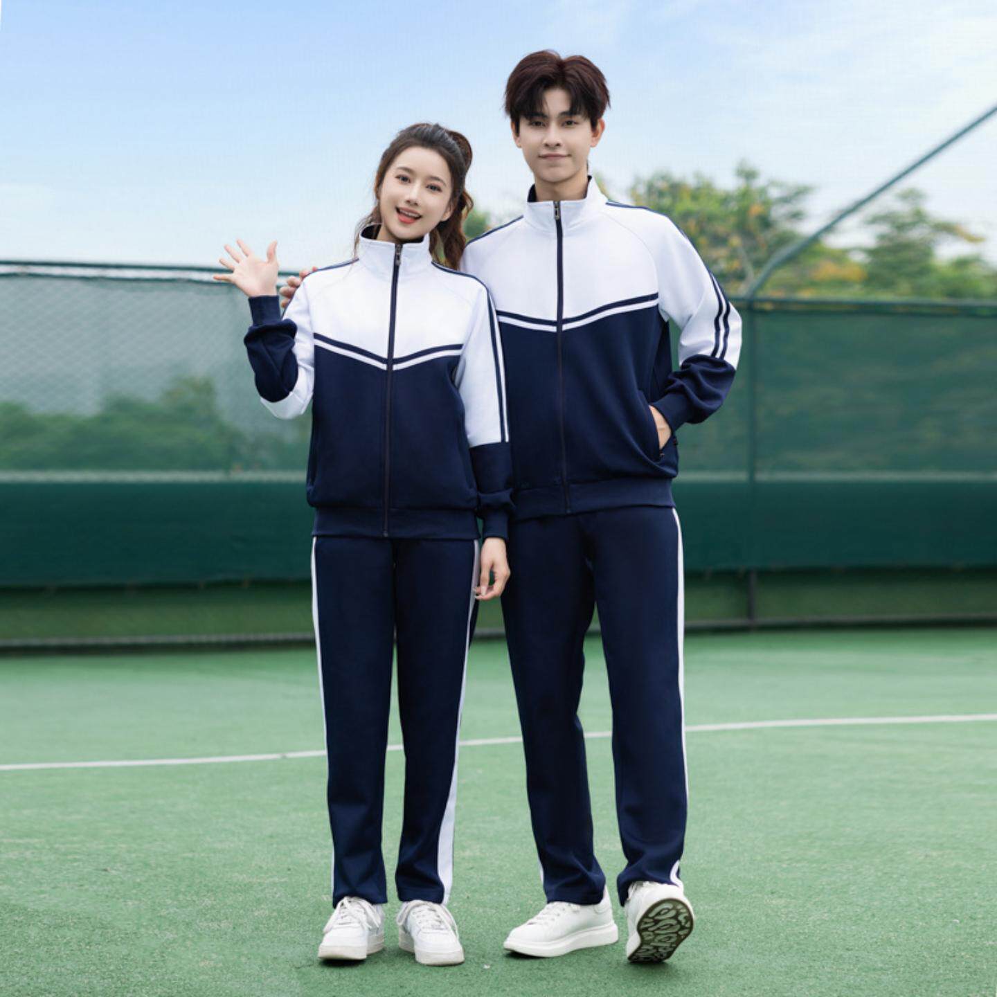 春秋新款初中生学院风班服 小学高中大学运动服年级统一校服团购