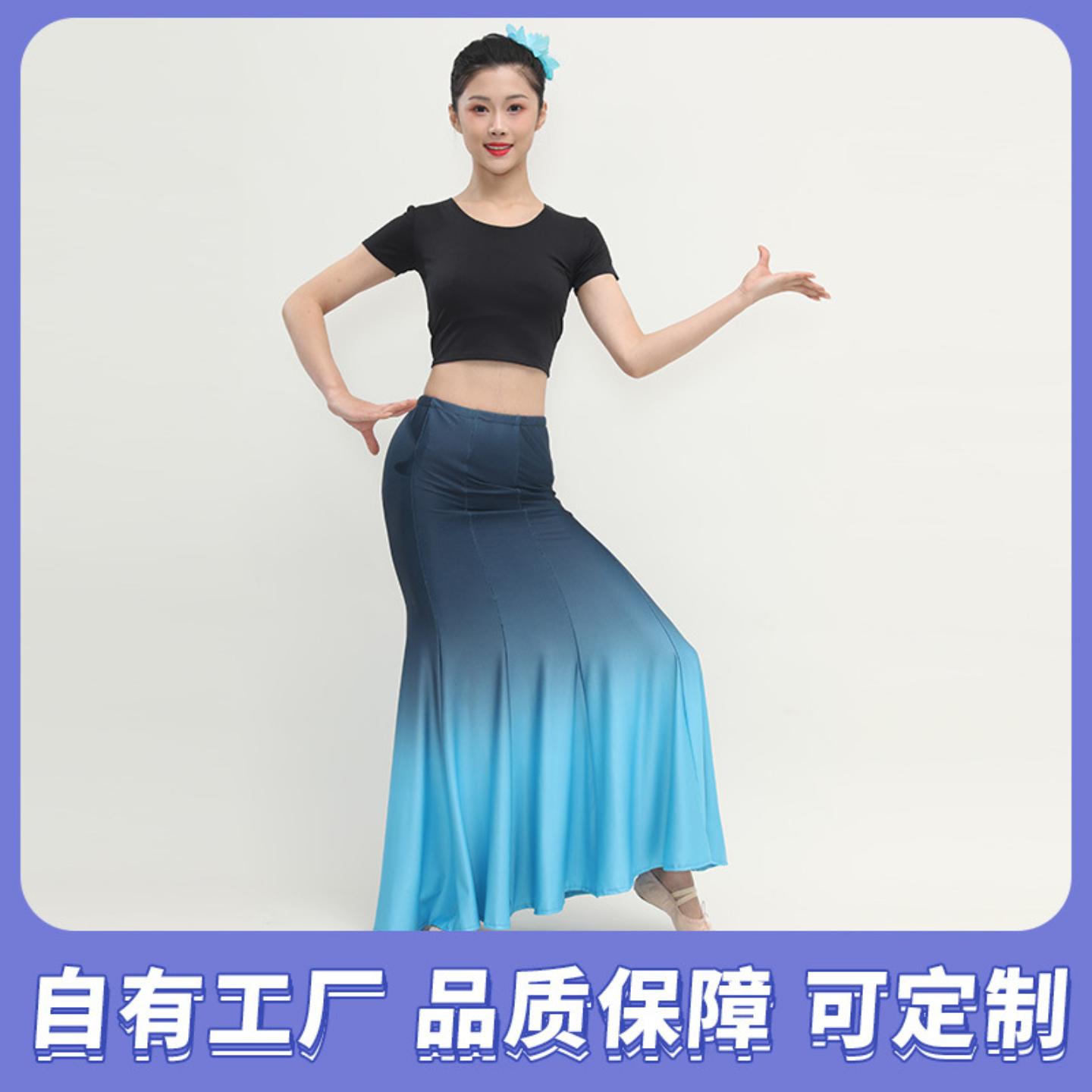 傣族舞蹈裙子女成人半身包臀长裙