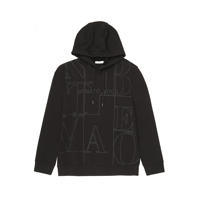 J.benato/宾度黑色连帽卫衣