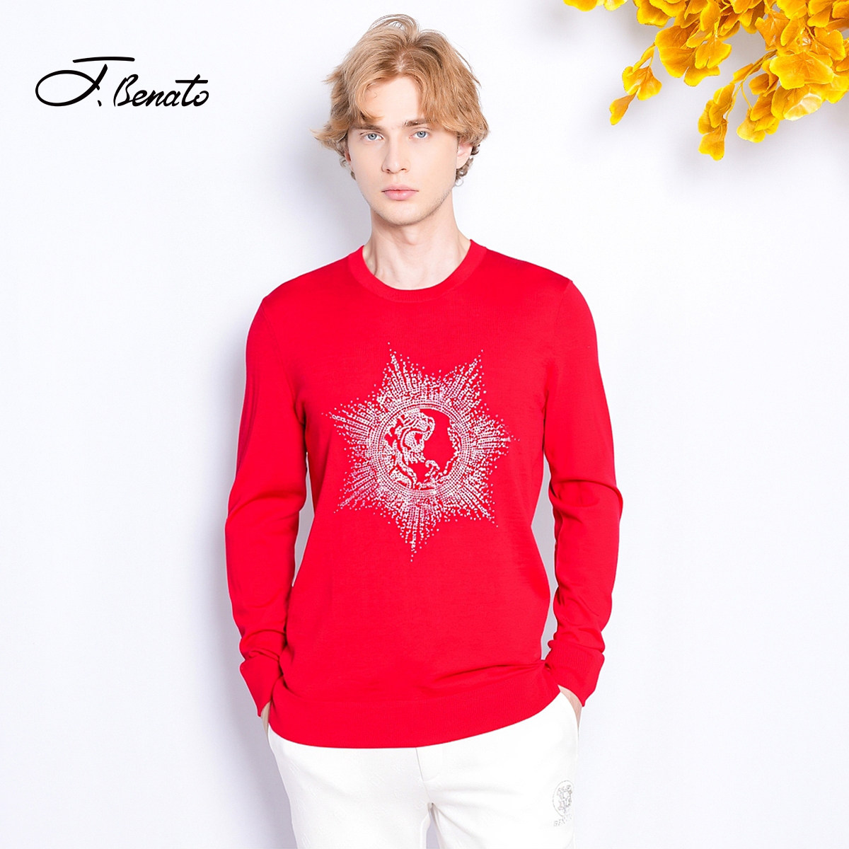 【100%羊毛】宾度男装秋冬雪花元素长袖羊毛衫男款内搭上衣打底衫,男装,羊绒套衫,淘宝优惠券,粉丝福利购,淘宝优惠卷