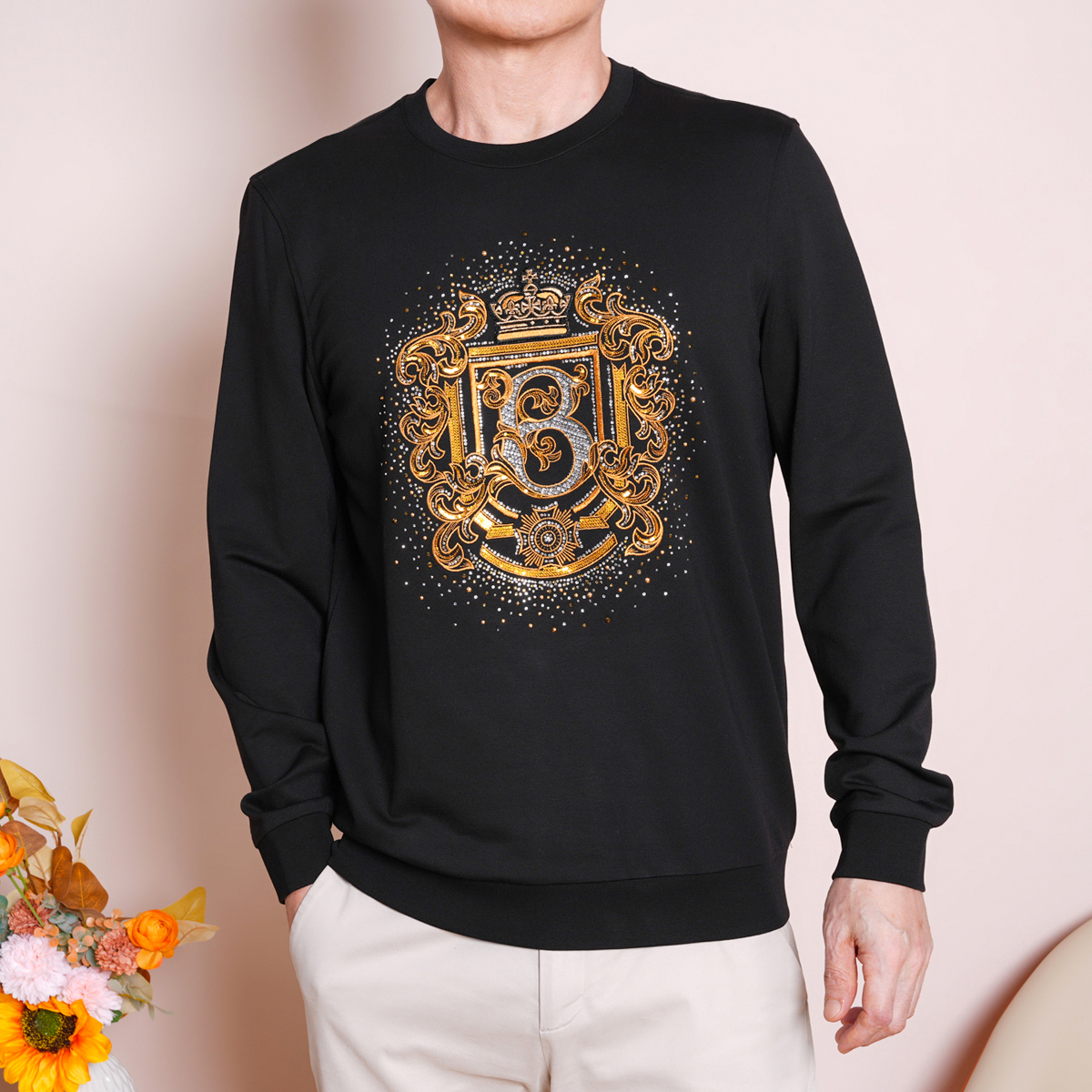 J.BENATO/宾度男士圆领休闲卫衣