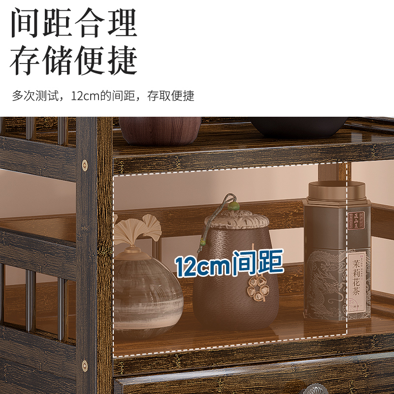 茶水柜置物架客厅餐柜泡茶台桌边柜办公室茶具茶叶储物收纳层架子
