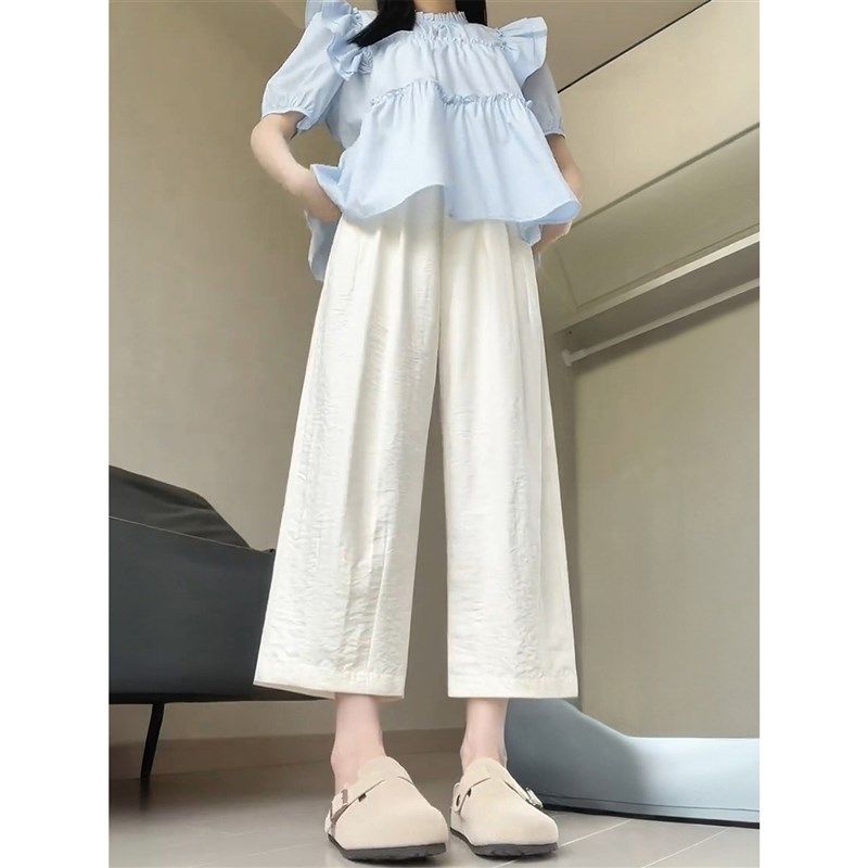 白色休闲裤女夏季薄款胖妹妹mm高腰宽松显瘦阔腿九分气球云朵裤子,女装/女士精品,大码裤装,淘宝优惠券,粉丝福利购,淘宝优惠卷