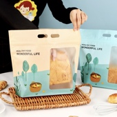 450g吐司包装 袋手提自立拉炼袋 袋碱水全麦面包牛轧糖零食烘焙包装