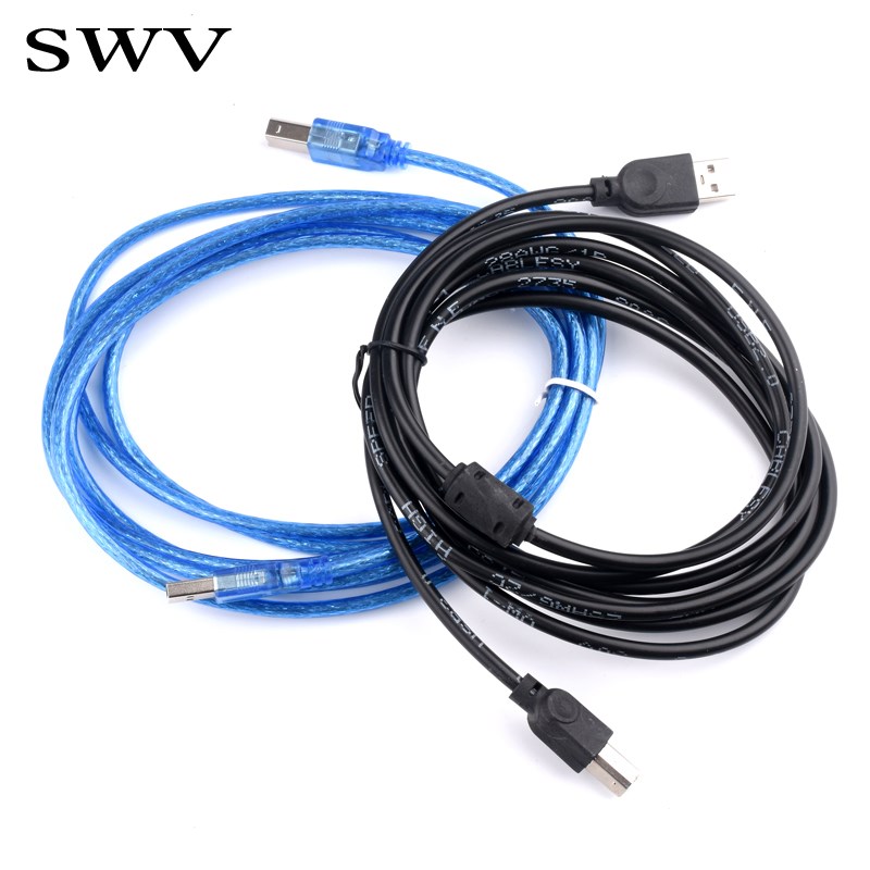 USB2.0数据延长线蓝黑色公对公母延长线 带屏蔽磁环0.5m/3/5/10米