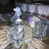 云朵茶几网红亚克力桌子客厅简约桌面透明茶桌卧室边几北欧风角几