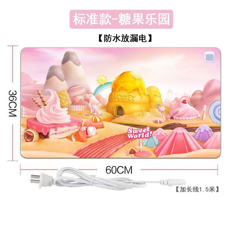 加热暖手桌垫鼠标垫超大发热垫耐脏办公室24v写字电脑桌面电热板
