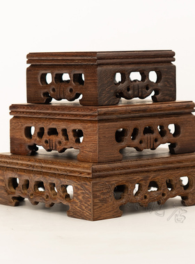 玉玺印章工艺底座官印财印摆件专用底座鸡翅木方形底座正方底座