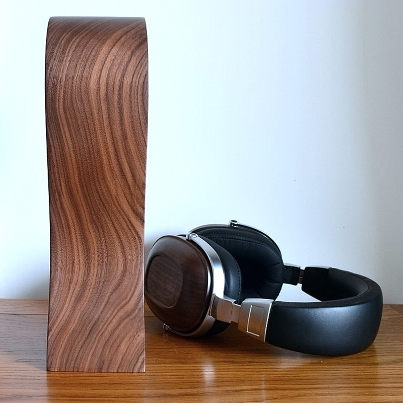 雷神 耳机展示架北美黑胡挑实木架子头戴式木质创意电脑支架