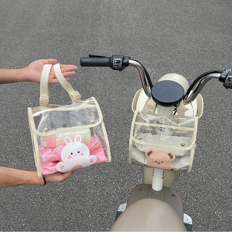 电动车通用挂物包前置物兜手机透明挂袋自行车摩托车可爱防水储物