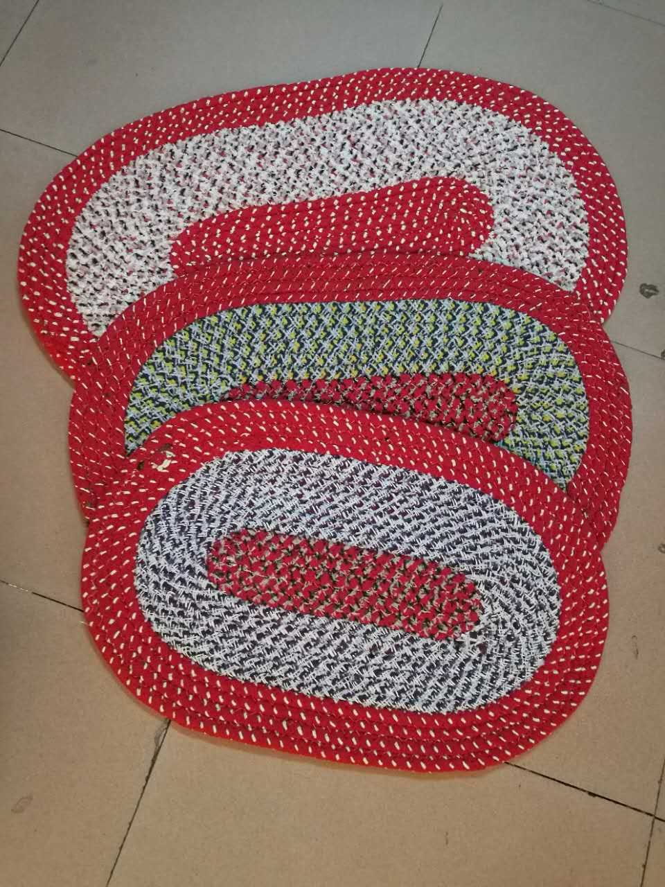 入户门厅卫生间厨房吸水蹭垫防滑厕所脚垫加厚混纺椭圆棉垫红地毯