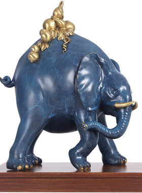 铜欣祥福象摆件《福禄有象》家居装饰品客厅玄关大象摆件工艺品