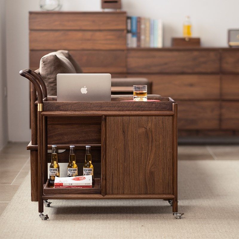 有清堂实木餐车北美黑胡桃木小推车移动边几茶几沙发角几宋式美学,住宅家具,移动边几/推车,淘宝优惠券,粉丝福利购,淘宝优惠卷