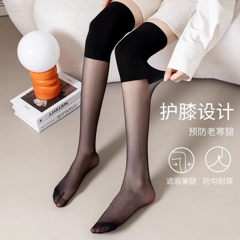 春夏女士肉色空调护膝长筒袜