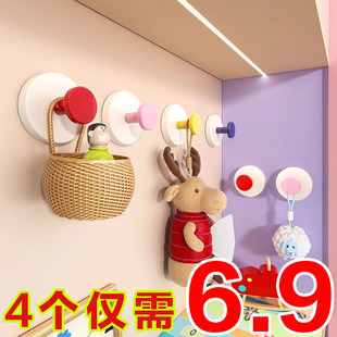 玄关吸盘挂钩免打孔强力承重粘胶入户门口放钥匙神器挂帽子置物架