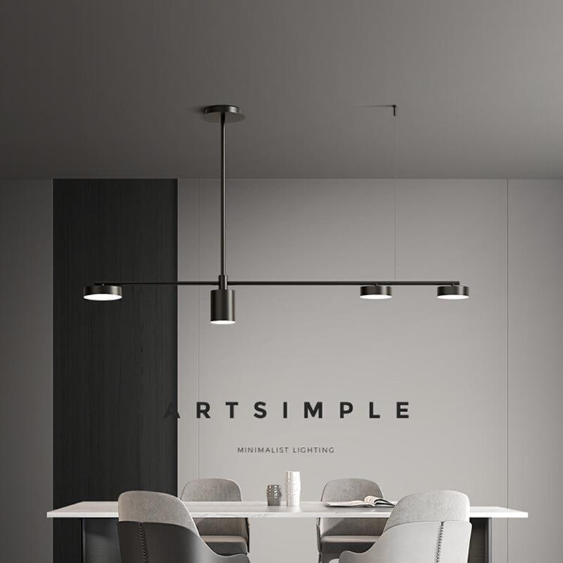 全铜餐厅吊灯现代简约创意个性餐桌吧台吊灯意式极简长条北欧灯具