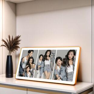 三宫格照片定制水晶相框做成摆台结婚照照片全家福高级摆件相册框