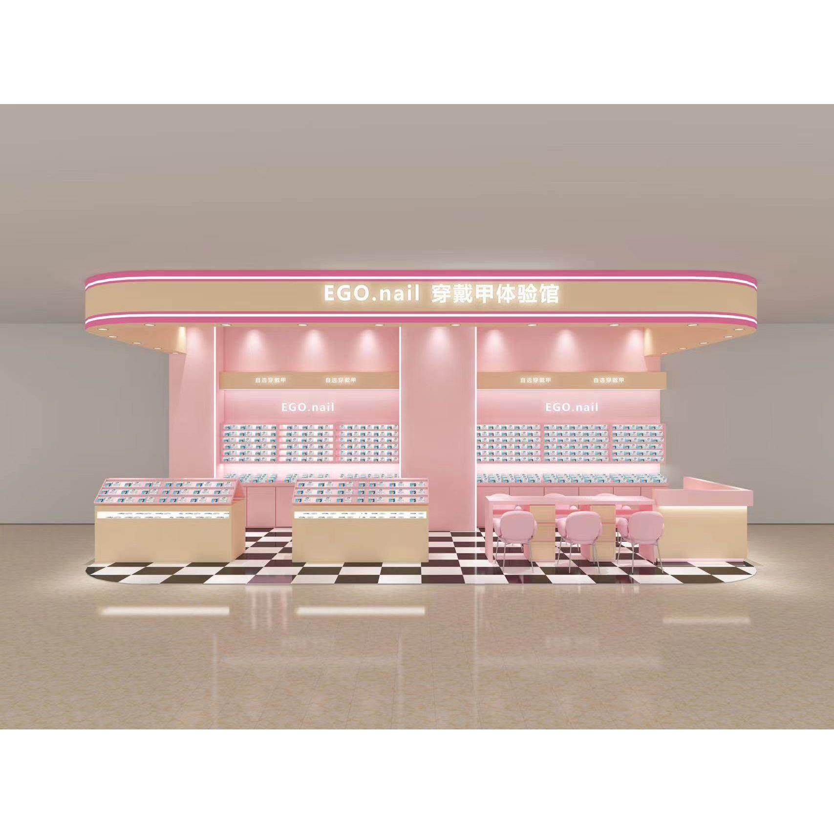 美甲美睫展示柜饰品店货柜精品穿戴甲展柜美甲店整店设计制作安装,商业/办公家具,展示柜/陈列柜/展示架/货柜,淘宝优惠券,粉丝福利购,淘宝优惠卷