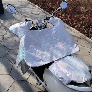 电瓶摩托电动车挡风被板夏季 天男女防晒遮阳罩加宽防水布连体薄款