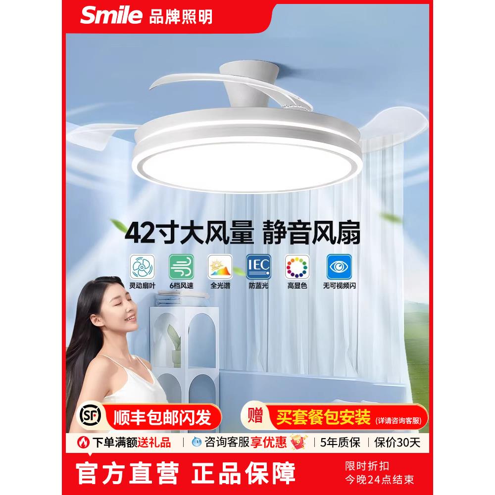 吊扇灯吊扇灯客厅餐厅卧室家简单现代大气斯堪的纳维亚Led隐形风