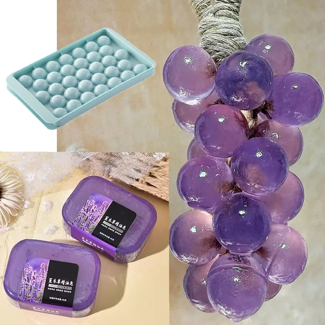 diy手工皂葡萄款精油皂汽车挂件香薰小众模具葡萄草莓串香皂材料