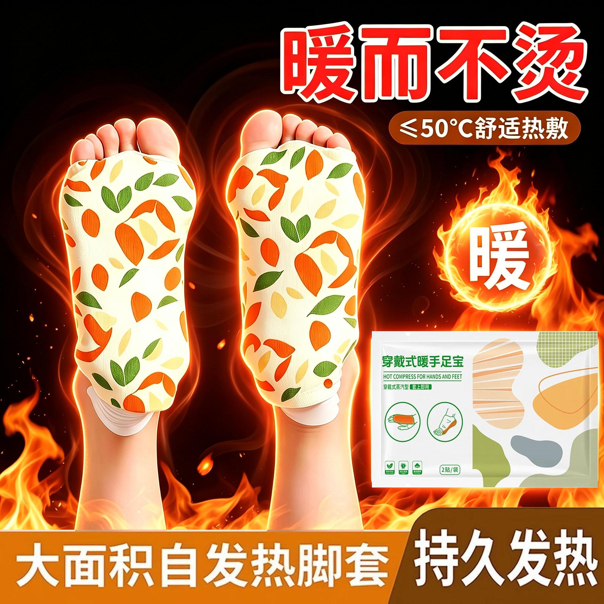 加长暖脚套冬季保暖新款穿戴式暖手宝自热暖宝宝自热式暖足贴