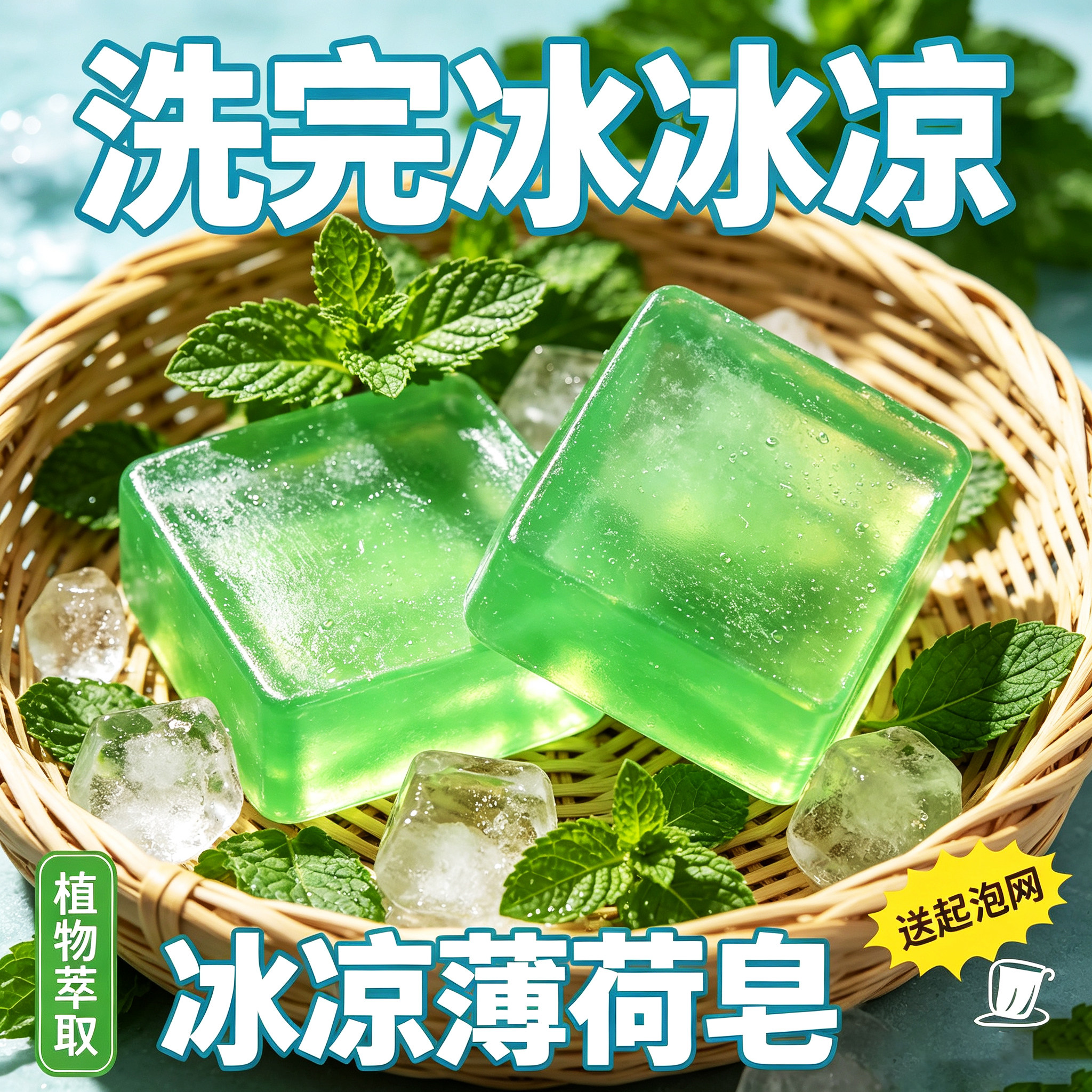薄荷香皂冰爽清凉手工皂控油