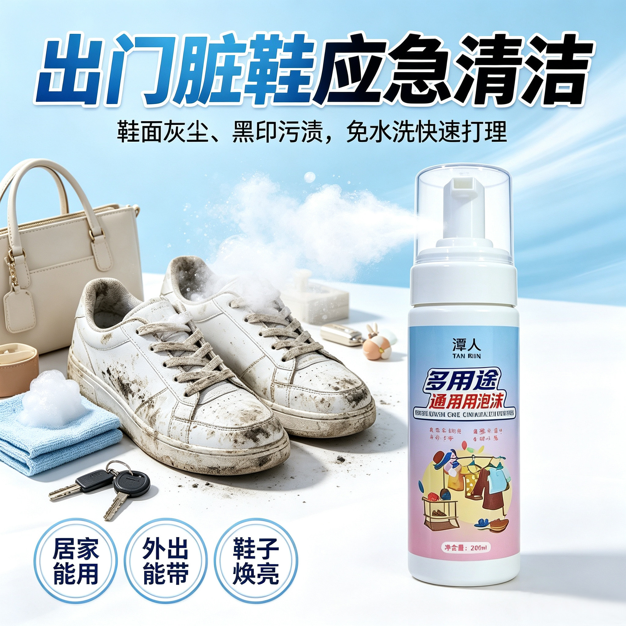慕斯泡沫清洁剂洗鞋多功能泡泡