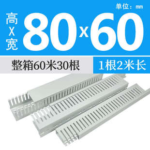 白色 PVC 细密齿明装工业电线走线槽配电箱电柜理线槽 整箱线槽