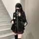 三件套女收腰春秋 学院风黑色西装 猫看花校供感jk制服西装 外套套装