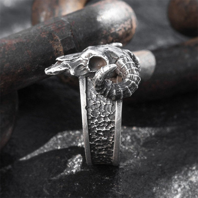 极速Charm Regtro Punk Shofar Rings for Men Women Couples Cop