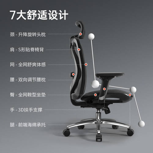 极速西昊M5f7人体工程学椅电脑椅办公椅电竞椅老板椅学生宿舍椅子