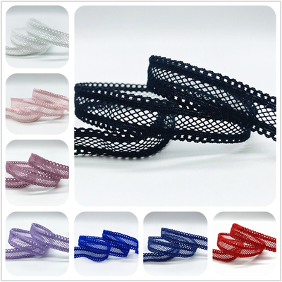 极速5yards/Lot 15mm Grid Elasztic Ribbon Fold Over Spandex E