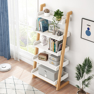极速客厅实用梯形置物架卧室多层收纳层架书房间靠V墙简易木质落