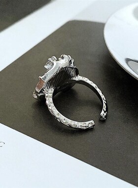 极速Opening adjustable ring for woNmen爱心戒指女开口可调节指