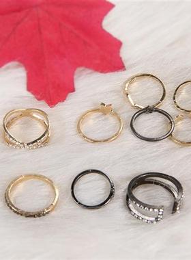 极速Ring combination set hollow Ddiamond simple ring ring 1